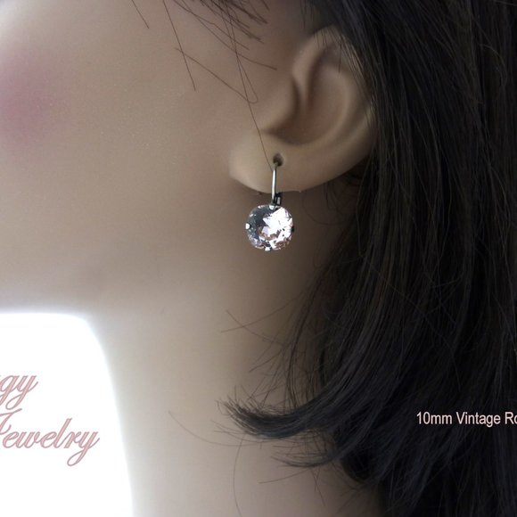 Swarovski® Crystal Earrings, Vintage Rose Drops - Picture 6 of 7
